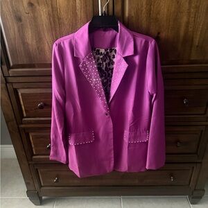 Vibrant Fuchsia Studded Blazer